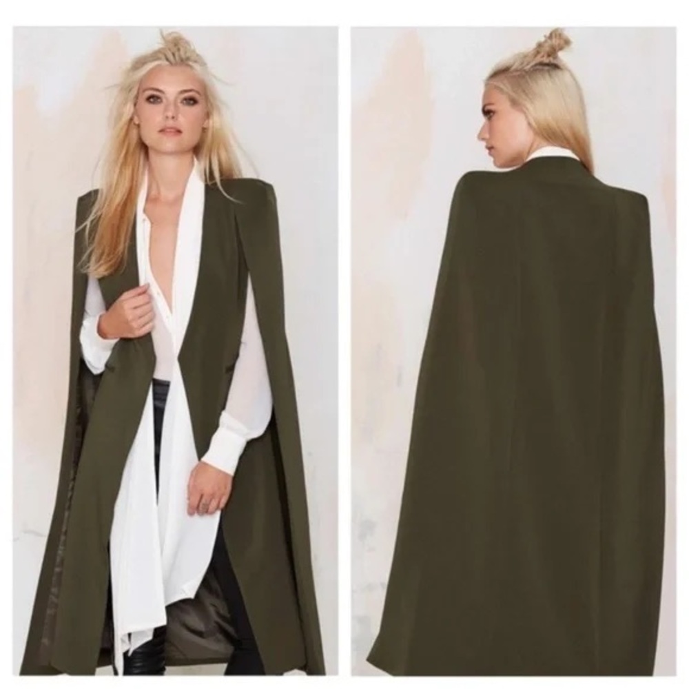 Lavish Alice Olive Cape Blazer